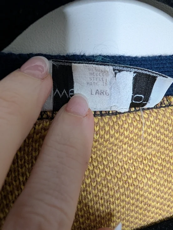 Vintage Sweater Loft Novelty Cardigan Large Sewing Craft Knit Made USA - Picture 8 of 9